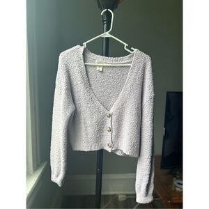 Cozy Purple Jessica Simpson Fuzzy Cardigan